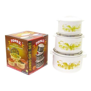 Jumbo Hotpot 3Pc 2000/4000/6000Ml White