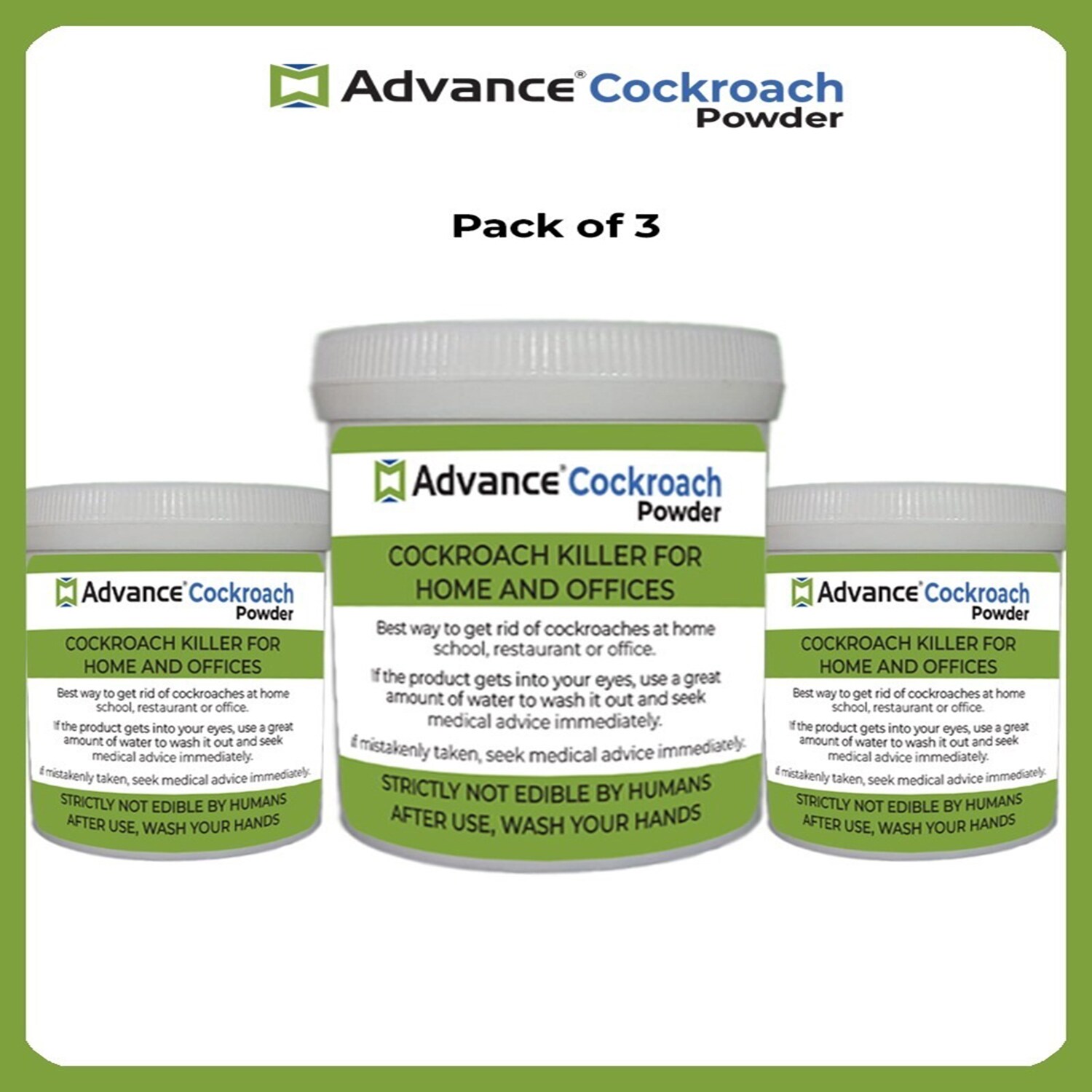 Buy Advance Pack Of 3 Pest Powder Highly Effective Cockroach & Crawling ...