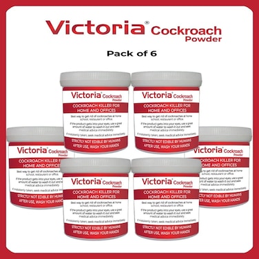 Victoria Pack Of 6 Roach Insect Pest Control Powder Indoor and Outdoor Use &amp; Other Major Cockroach Species