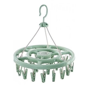Portable Cloth Hanger with Clips and Drip Laundry Drying Hanger Rack with 24 Strong