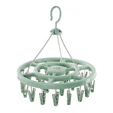 Portable Cloth Hanger with Clips and Drip Laundry Drying Hanger Rack with 24 Strong