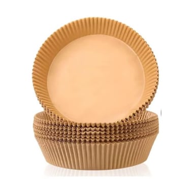 100 Pieces Disposable Non Stick Parchment Paper for Air Fryer 16cm Brown