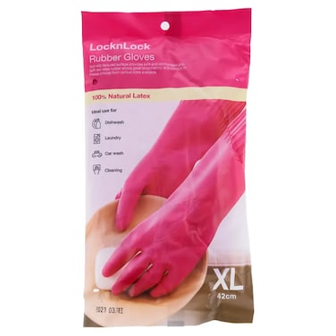 Lock &amp; Lock Rubber Gloves (42 cm, XL, Pink)