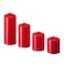Unscented Pillar Candle Set Of 4 Red