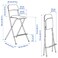 Bar Stool With Backrest Foldable White/White 74cm