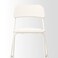 Bar Stool With Backrest Foldable White/White 74cm