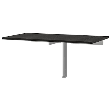 Wall-Mounted Drop-Leaf Table Brown-Black 90X50cm