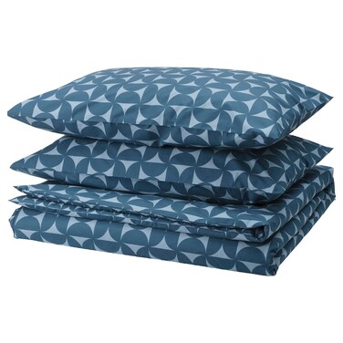 Duvet Cover And 2 Pillowcases Dark Blue/Light Blue 240X220/50X80cm