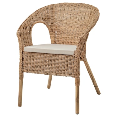 Armchair With Cushion Rattan/Norna Natural