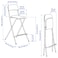 Bar Stool With Backrest Foldable White/White 74cm