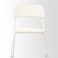 Bar Stool With Backrest Foldable White/White 74cm