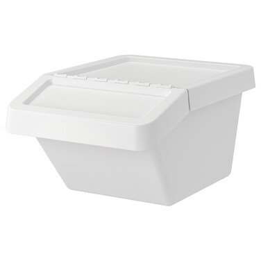 Waste Sorting Bin With Lid White 37 L