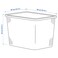 Storage Box With Lid Transparent Grey-Blue 36X50X35cm/44.5 L
