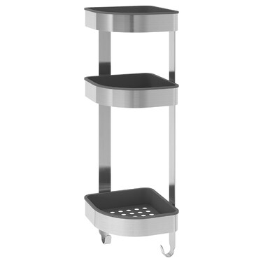 Corner Wall Shelf Unit Stainless Steel 19X58cm