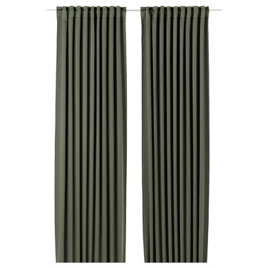 Block-Out Curtains 1 Pair Dark Green 145X300cm