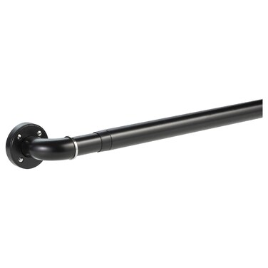 Curtain Rod Set Black 120-210cm 28 Mm