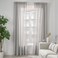 Curtains 1 Pair White/Grey 145X300cm