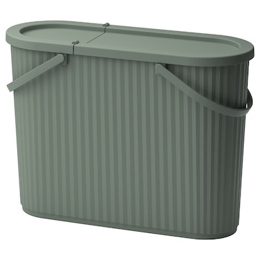 Bin With Lid Grey-Green 48 L