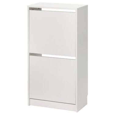 Shoe Cabinet With 2 Compartments White 49X28X93cm