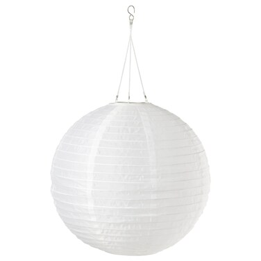 Led Solar-Powered Pendant Lamp Outdoor/Globe White 45 Cm