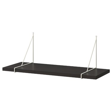Wall Shelf Brown-Black/White 80X30 Cm