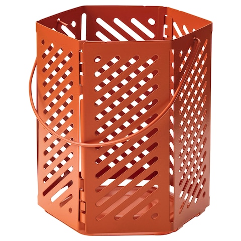 Lantern For Tealight Brown-Orange 12 Cm