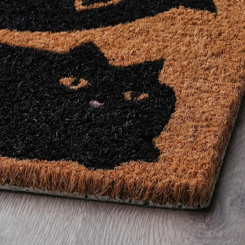Door Mat Cat Black/Natural 60X90 Cm