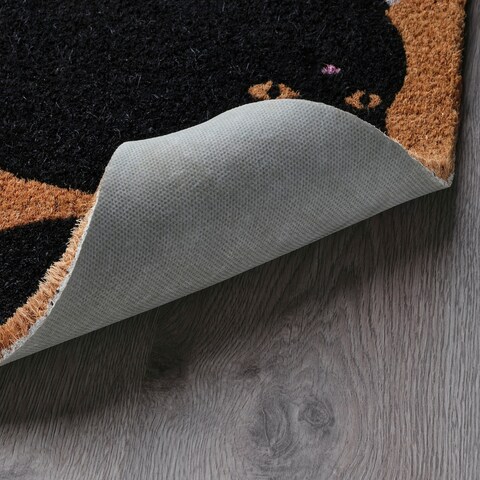 Door Mat Cat Black/Natural 60X90 Cm