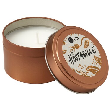 Scented Candle In Metal Tin Sandalwood &amp; Patchouli Copper-Colour 17 Hr