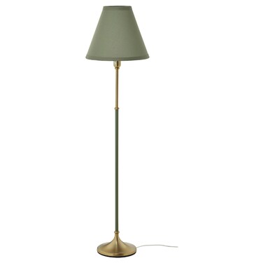 Floor Lamp Brass/Green-Grey