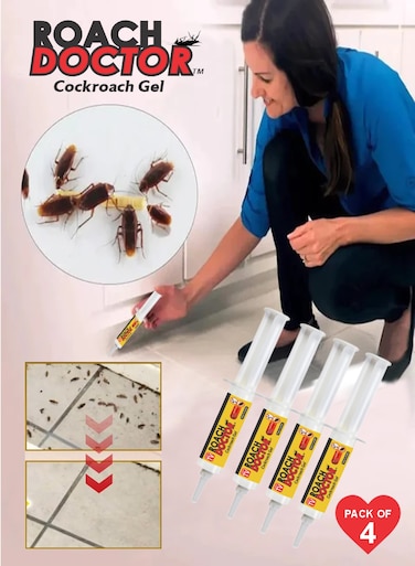 Best Roach Killer Gel - Long-Lasting Cockroach Bait for Indoor &amp; Outdoor Use Pack Of 4