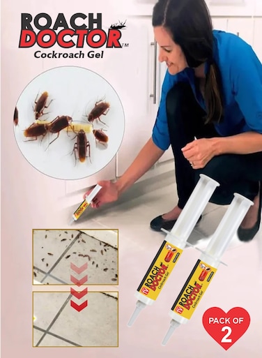 Ready-to-Use Roach Gel - Proven Cockroach Killer with Syringe Applicator 10g Pack Of 2
