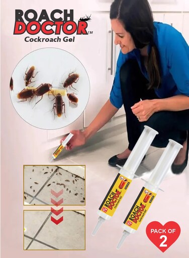Ready-to-Use Roach Gel - Proven Cockroach Killer with Syringe Applicator 10g Pack Of 2