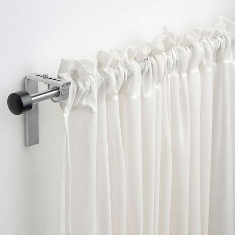 Curtain Rod Silver-Colour 120-210cm