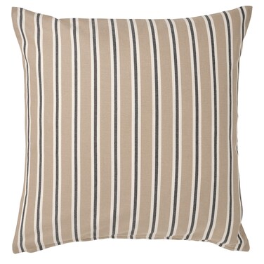 Cushion Cover Beige White/Stripe Pattern 50X50cm