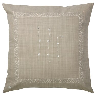 Cushion Cover Beige/Flower 50X50cm