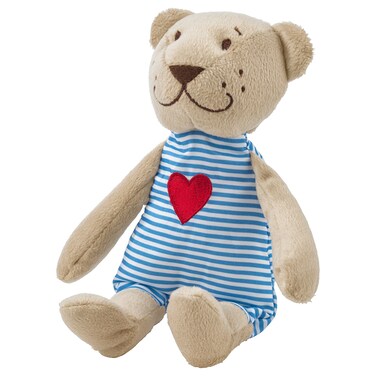 Soft Toy Teddy Bear With Its Heart In The Right Place Lively Eyes 21cm