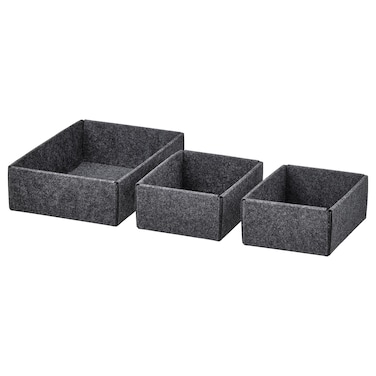 Box Can Be Combined In Different Ways Set Of 3 Grey