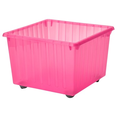 Storage Crate With Castors Light Pink 39X39cm