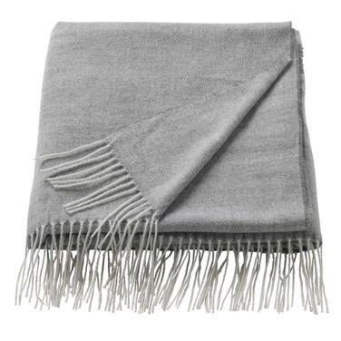 Throw Classic Look Throw With Playful Fringes Grey 120X160cm