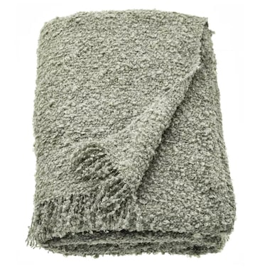 Throw Soft And Cuddly CrinkleKnit Fabric Deep Green 130X170cm