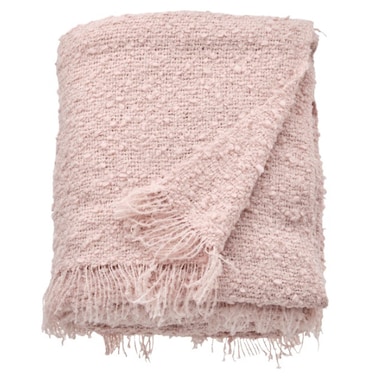 Throw Soft And Cuddly CrinkleKnit Fabric Light Pink 130X170cm