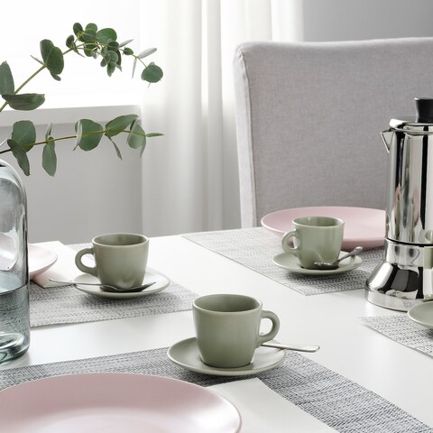 Cup With Saucer Matt/Green 7cl