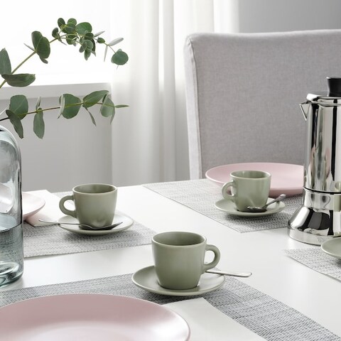 Cup With Saucer Matt/Green 7cl