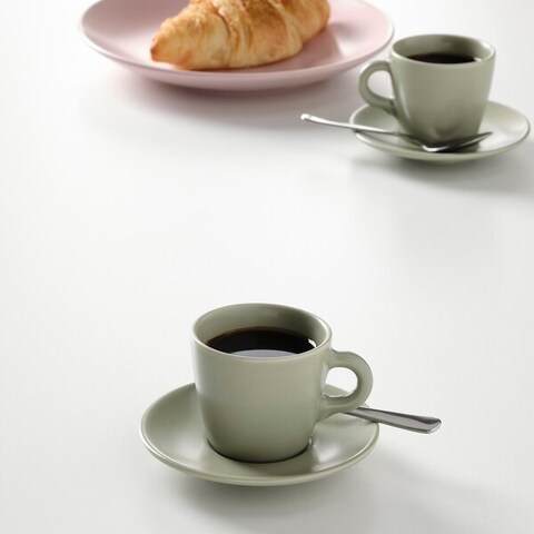 Cup With Saucer Matt/Green 7cl