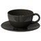 Teacup With Saucer Dark Grey 26cl