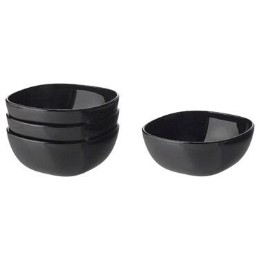 Bowl Made Of Tempered Glass A Durable Material Black 14cm