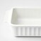 Oven Dish Ribbed Design Off-White 30X20cm