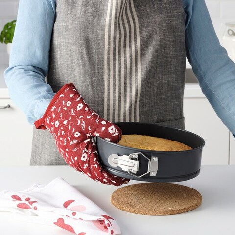 Oven Glove Patterned/Red