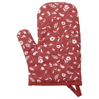 Oven Glove Patterned/Red